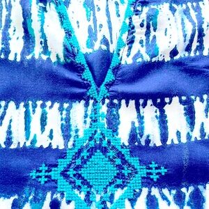 Lucky Brand Navy and White Lightweight Top - Size S